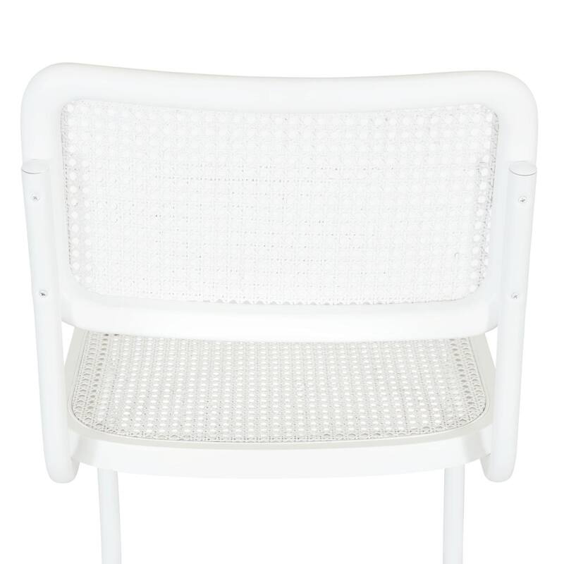 Breuer Chair Company Marcel Breuer Cesca Cane Cantilever Side Chair w/ White Steel Frame (Various Wood & Cane Colors)