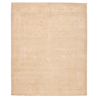 ECARPETGALLERY Hand-knotted Peshawar Oushak Khaki Wool Rug - 8'0 x 9'8