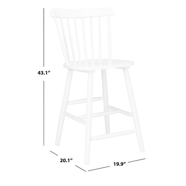 SAFAVIEH Galena 24-inch Spindle Farmhouse Counter Stool (Set of 2) - 19.9" x 20.1" x 43.1"