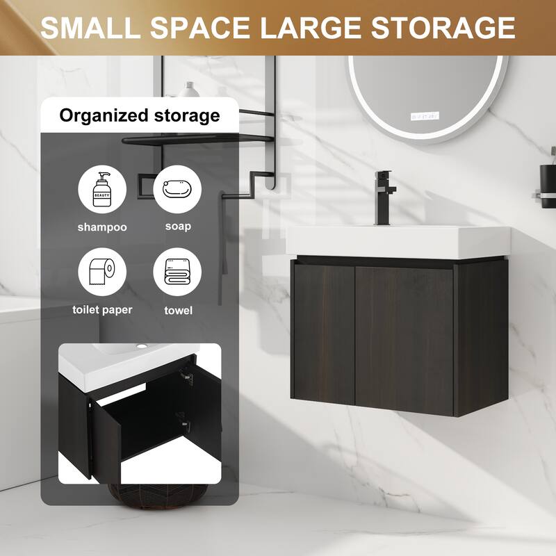 Beingnext 16''/20''/24"/30"/36" Bathroom Vanity with Sink, Floating Bathroom Vanity with Soft Close Door
