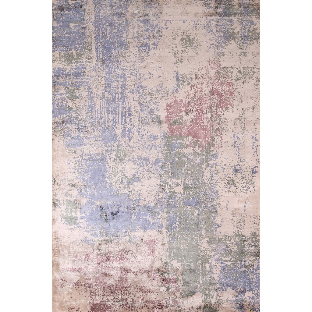 All-Over Abstract Contemporary Area Rug Handmade Wool Carpet - 6'6" X 9'9"