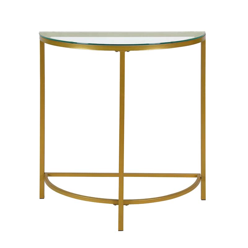 Carolina Living Fenice Demilune Console Table - Gold - Gold, Clear - Glass