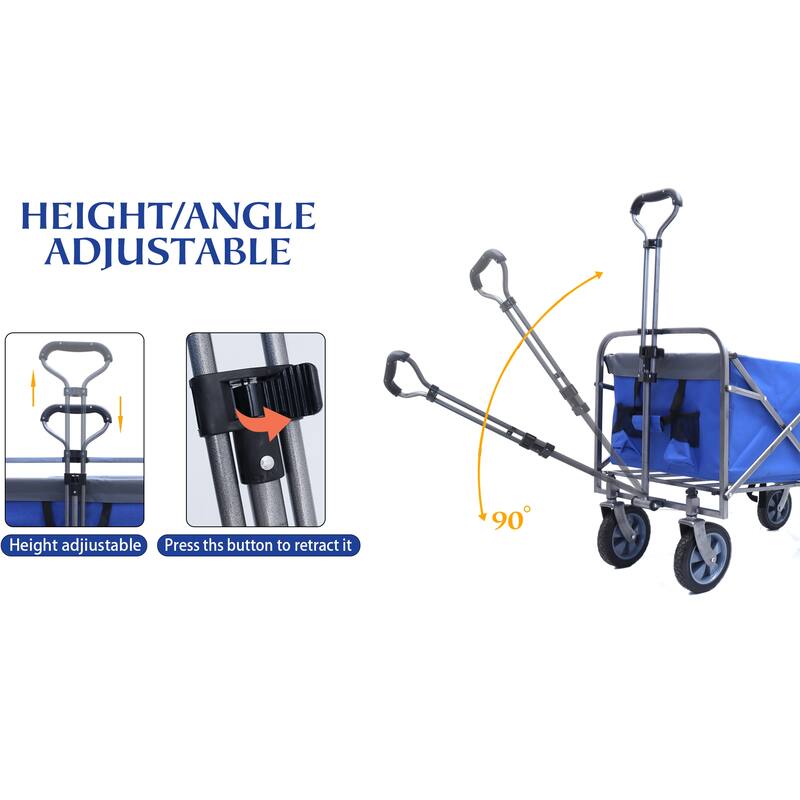 Outdoor Garden Multipurpose Micro Collapsible Beach Trolley Cart Camping Folding Wagon