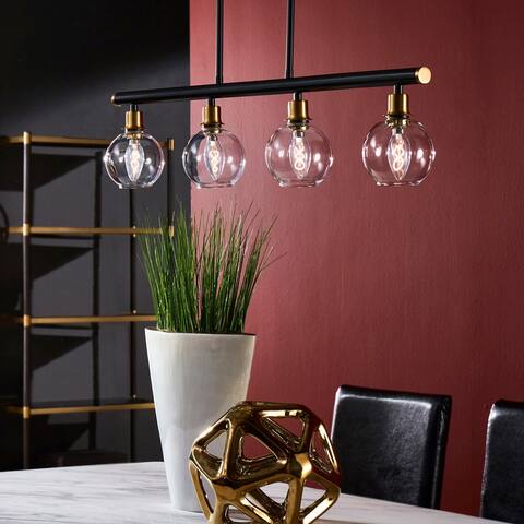 Shakil Matte Black Modern 4-Glass Globe Pendant Light by iNSPIRE Q Modern