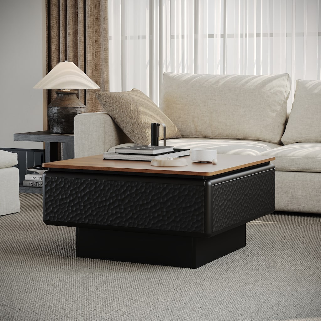 31 inchs Lift Top Coffee Table for Living Room,Mid Century Modern Coffee Table with Hidden Storage,Square Center Table