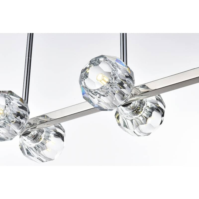 Elegant Lighting 3505D31 Eren 8 Light 31" Wide Crystal Linear Pendant