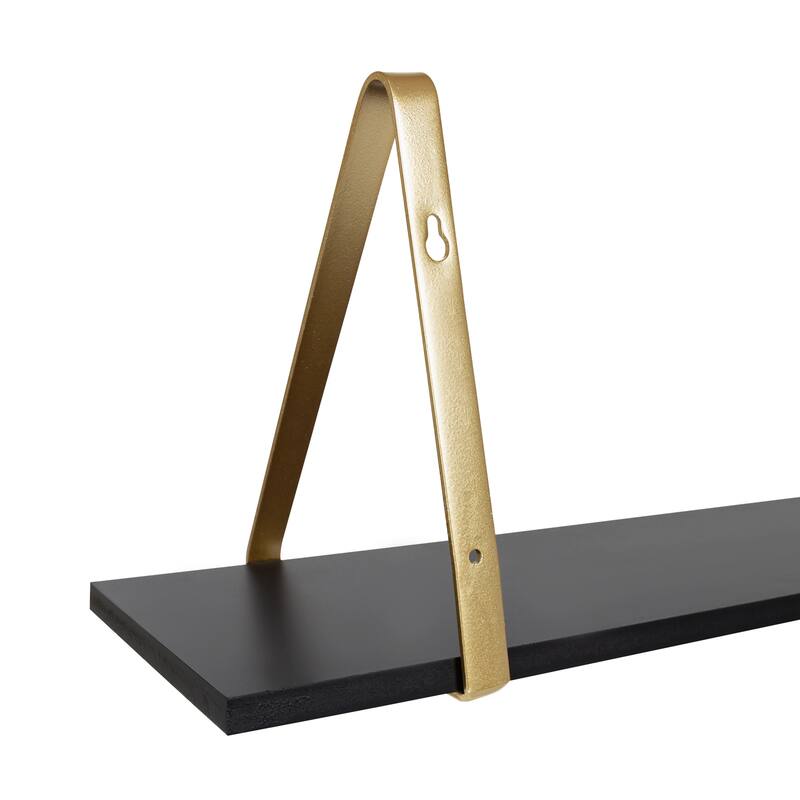 Kate and Laurel Soloman Wood 2 Piece Shelves with Metal Brackets