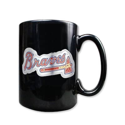 MLB Atlanta Braves 15 Oz. Black Ceramic Mug