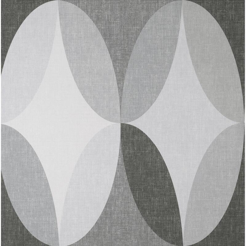 Fine Decor Kirby Charcoal Oval Geo Wallpaper