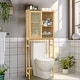 preview thumbnail 5 of 11, Bamboo Over The Toilet Storage Cabinet, Bathroom Space Saver, Over The Toilet Rack with Adjustable Shelf, Natural Color ﻿
