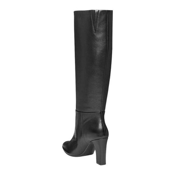 Hashtag Knee High Boot Black Leather 