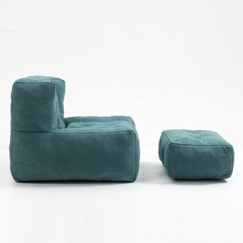 Fluffy Bean Bag Beanbag Chair with Memory Foam and Footrest