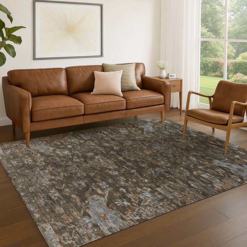 Machine Washable Indoor/ Outdoor Traditional Chelsea Chantille Rug