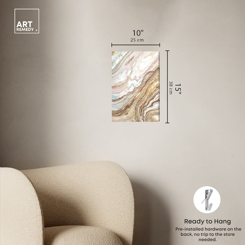Art Remedy Royal Gold Geode Gallery Wrapped Mineral, Agate & Geode 1 Piece Canvas Wall Art