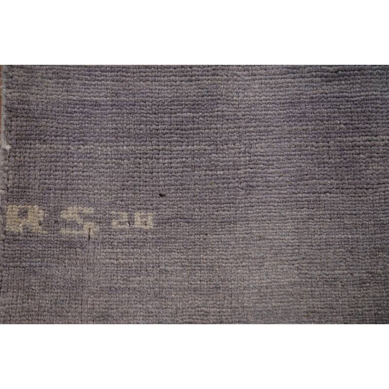 Gray Blue Modern Gabbeh Oriental Area Rug Hand-Knotted Wool Carpet - 5'0" x 6'8"