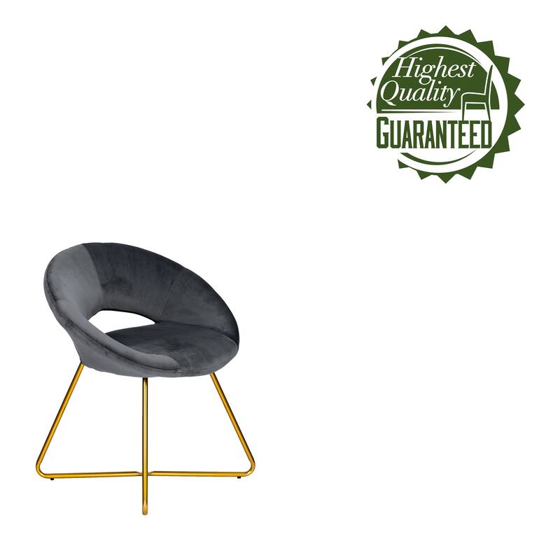 Porthos Home Reine Leisure Accent Chairs Set of 2, Velvet Upholstery, Gold Legs