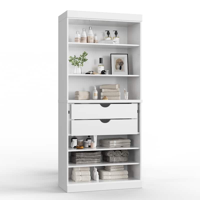 100% Solid Wood 32" Bathroom Cabinet with Optional Doors, 2-Drawers by Palace Imports