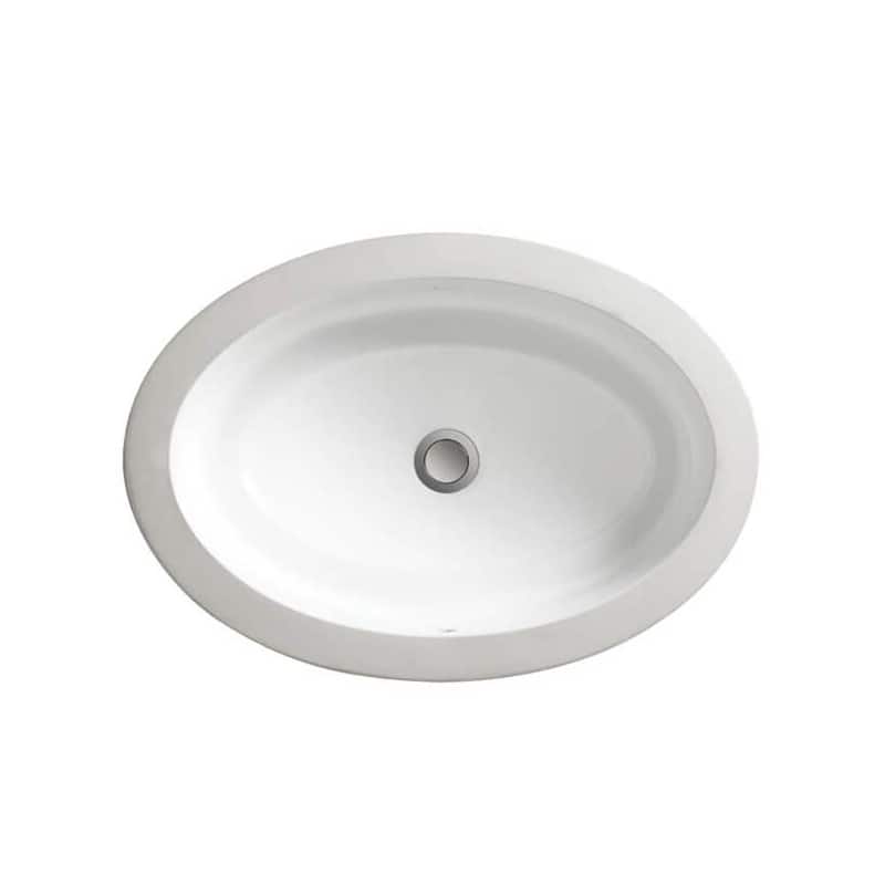DXV D20145000 Pop 24" Oval Vitreous China Undermount Bathroom Sink - Canvas White