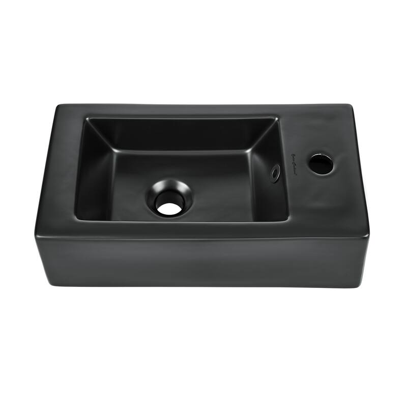 Voltaire 19.5 x 10 Rectangular Ceramic Wall Hung Sink with Right Side Faucet Mount