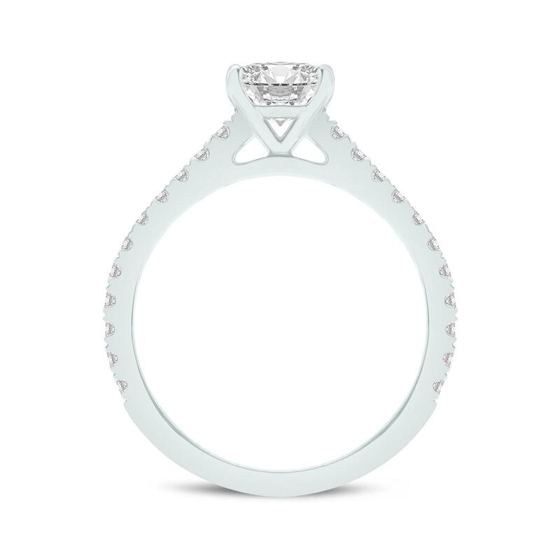 Marquee 2.80 CTW Center Oval Cut Lab Grown Diamond Engagement Ring Set in 14Karat White Gold
