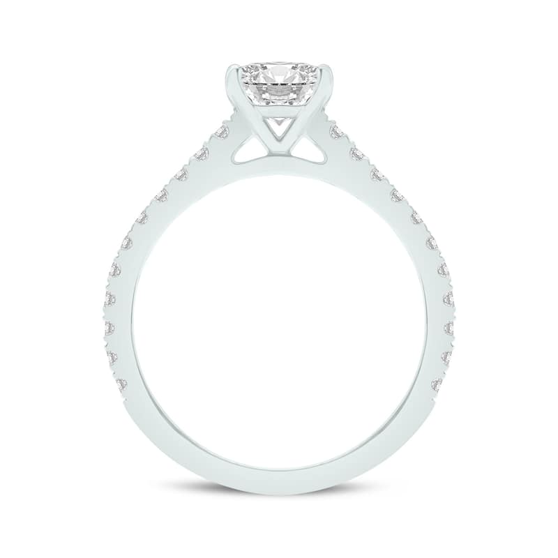 Marquee 3.30 CTW Center Oval Cut Lab Grown Diamond Engagement Ring Set in 14Karat White Gold
