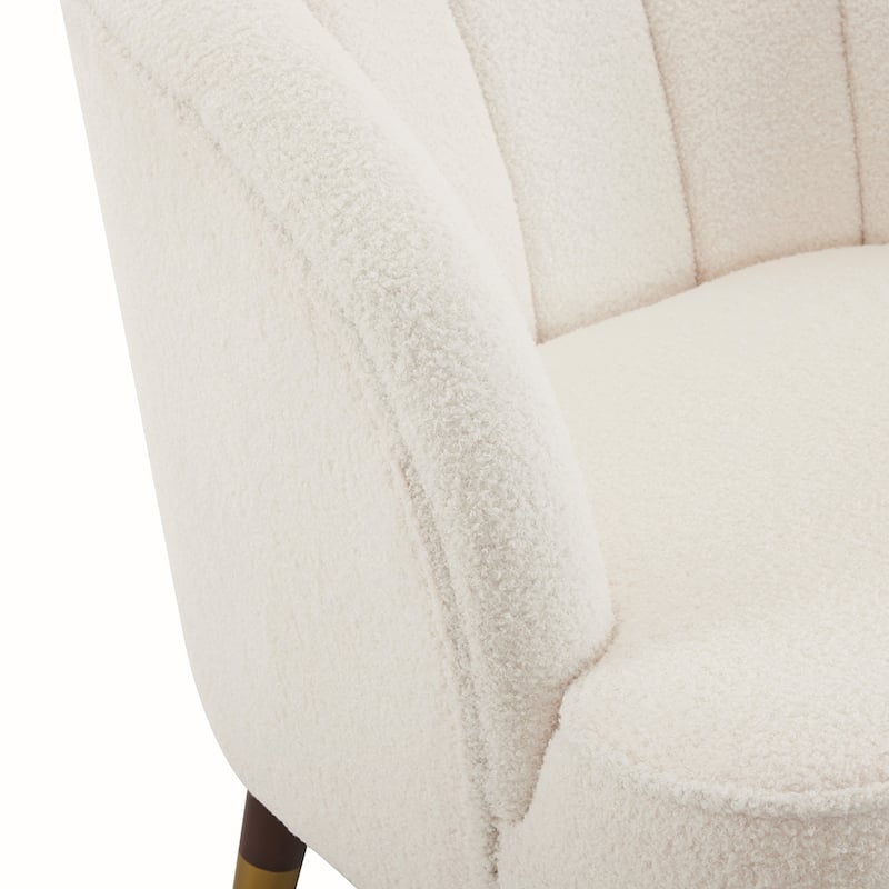 Velvet Barrel Chair With Wooden Legs