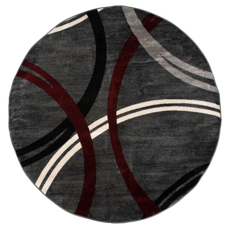 World Rug Gallery Contemporary Abstract Circles Design Area Rug