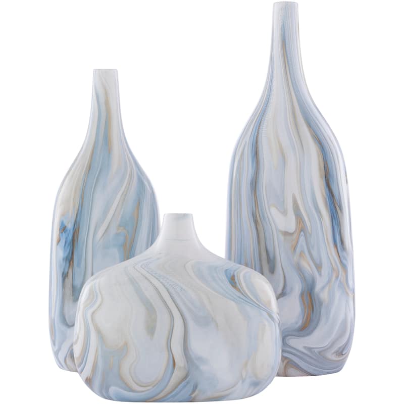 Didan Modern Ceramic Outdoor Safe Vase Set (3 Pieces)