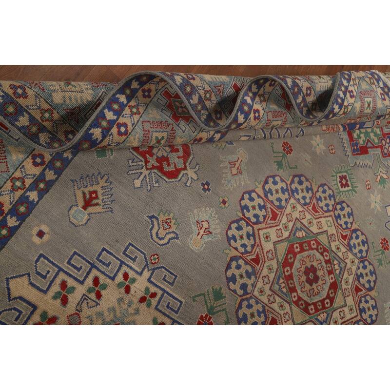 Kazak Area Rug Hand-Knotted Oriental Wool Carpet - 8'7"x 11'8"