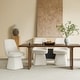 preview thumbnail 2 of 47, Anna Upholstered Swivel Armless Dining Chair for Kitchen Living Room Set of 3 - Linen