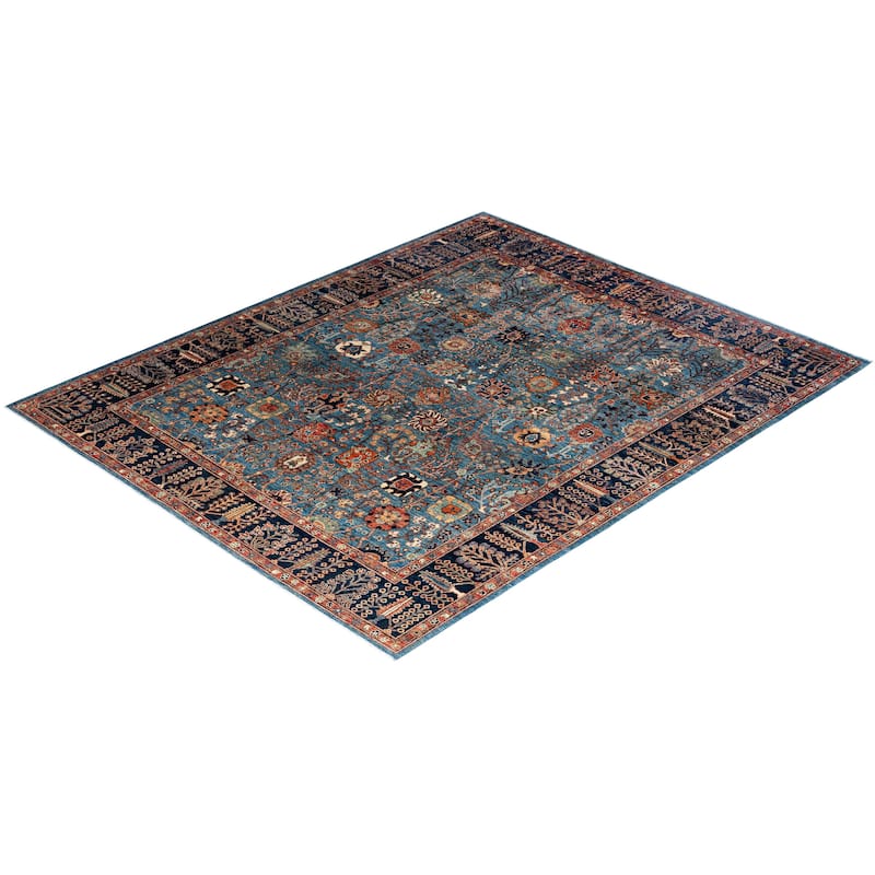 Serapi One-of-a-Kind Hand-Knotted Area Rug - Light Blue, 8' 1" x 9' 10" - 8' 1" x 9' 10"