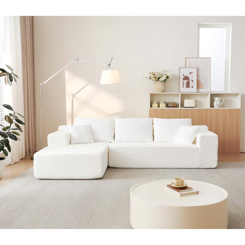 Chenille Cloud Modular Couch L-shaped Sectional Sofa with Chaise