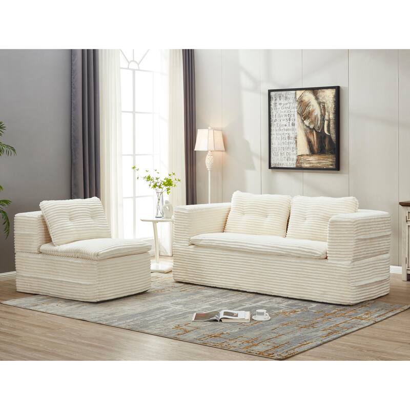 Sofa Bed With Independent Chaise Lounge And Functional Blanket,Convertible Sofa Bed,King Size Bed,Deep Seat