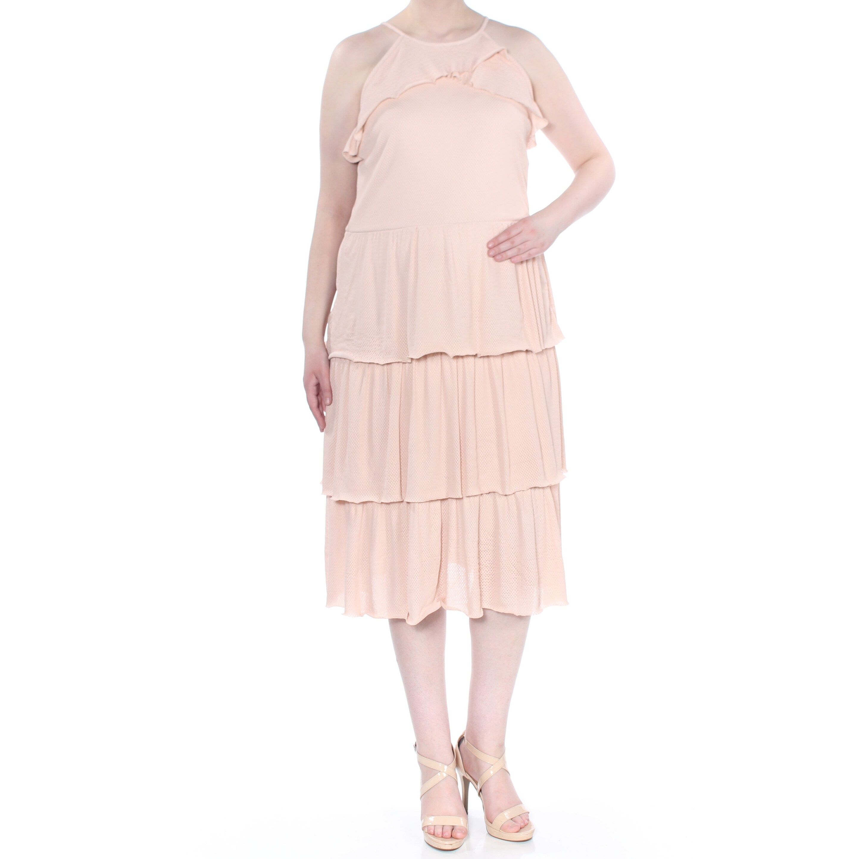 womens pink midi dress