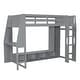 preview thumbnail 18 of 24, Twin/Full Size Gaming Loft Bed with Desk, Multi-functional Teens Kids Bed Frame with Cabinets, LED Light and Clothes Rack