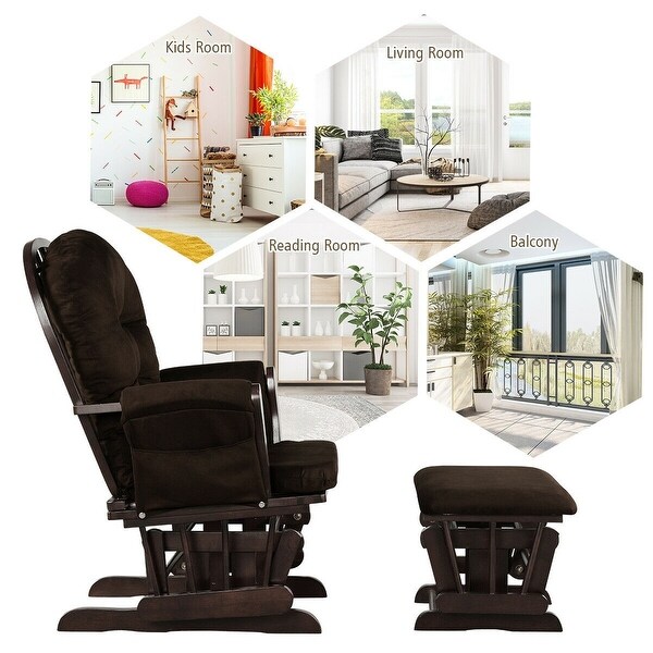 Baby Nursery Relax Rocker Rocking Chair Glider Ottoman Set