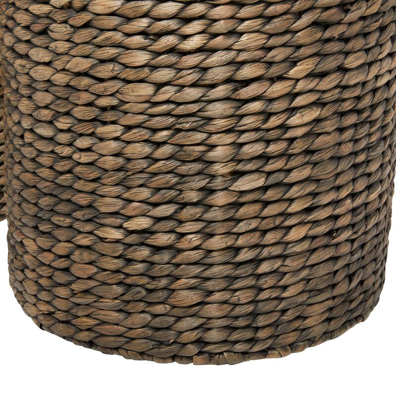 Seagrass Handmade Storage Basket with Liner and Matching Tops - Set of 2 Dark Brown - CosmoLiving by Cosmopolitan