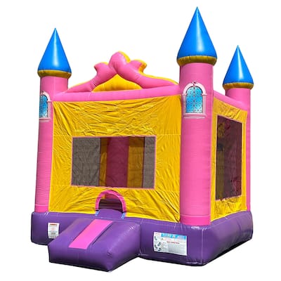 Jingo Jump 13' Semi Pink Castle Inflatable Bouncer - 13′ L x 15′ H x 13′ W