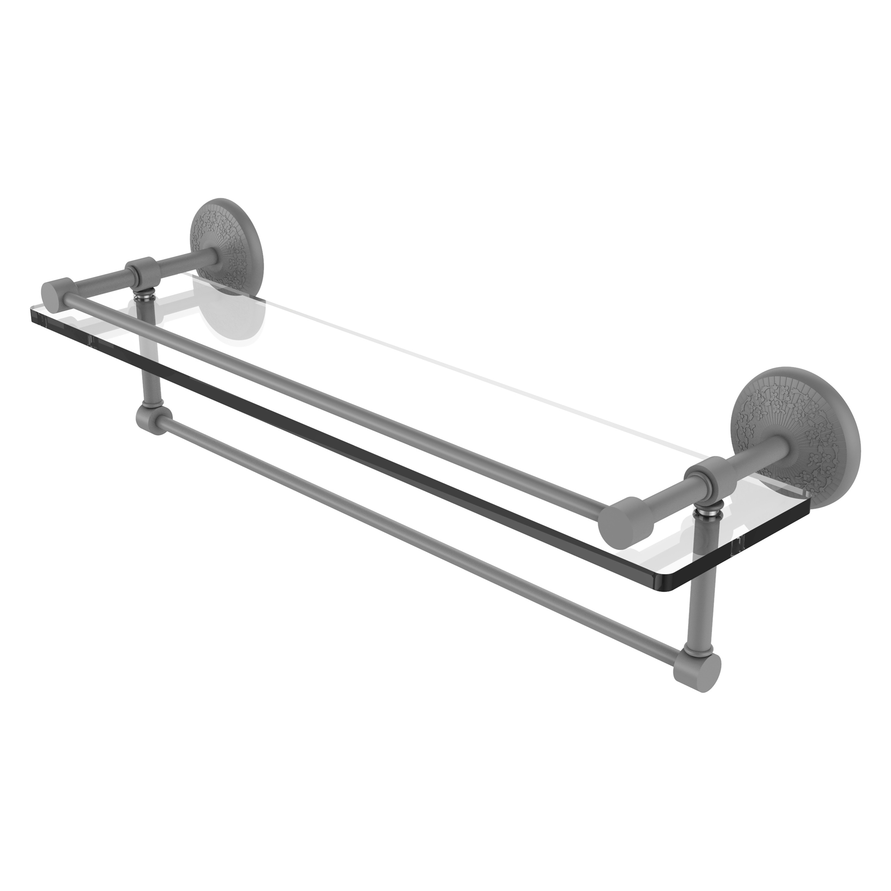 Allied Brass 16 Inch Gallery Glass Shelf with Towel Bar