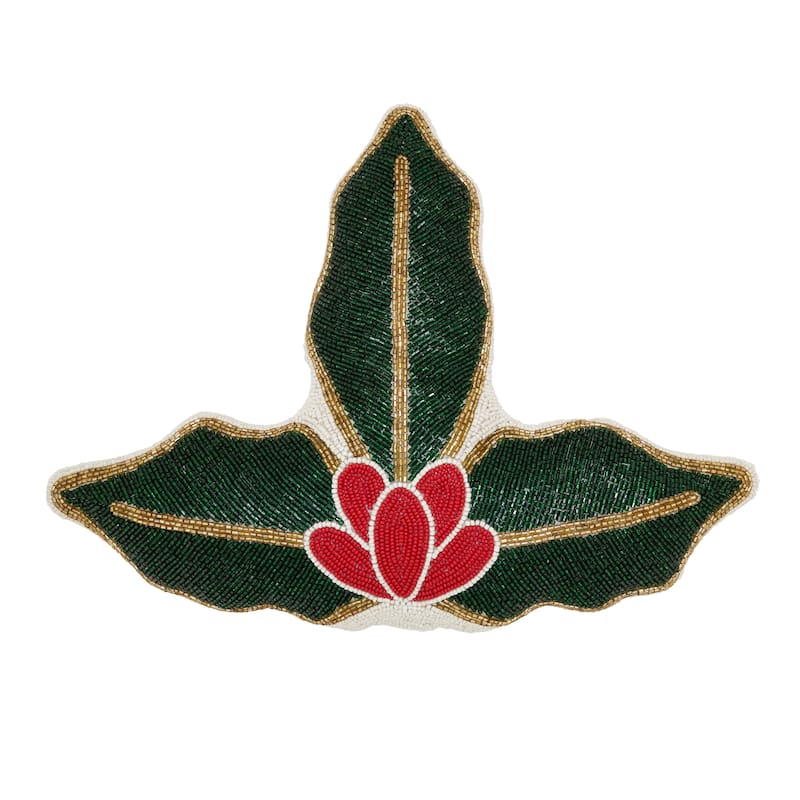 Holly Poly Filled Throw Pillow - 18"x14" - Polyester - Green