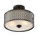 preview thumbnail 6 of 7, Meridian M60016 2 Light 13" Wide Semi-Flush Drum Ceiling Fixture