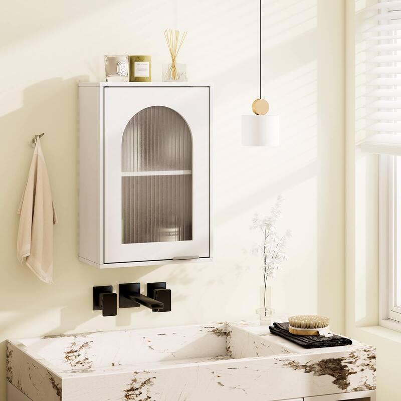 Costway Bathroom Wall Cabinet Medicine Cabinet with Tempered Glass - See Details