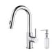 preview thumbnail 47 of 63, Single-Hole Pull-Down Kitchen Faucet with Sprayer and Magnetic Docking Chrome W/ Soap Dispenser