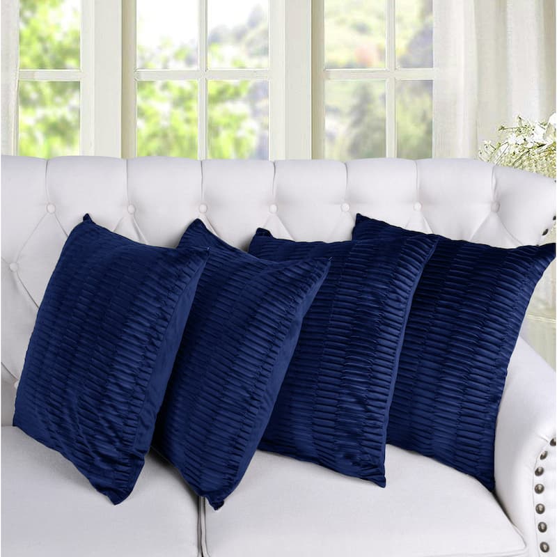 Agnew Pleated Velvet Decorative Throw Pillow Cover Set, NO INSERT
