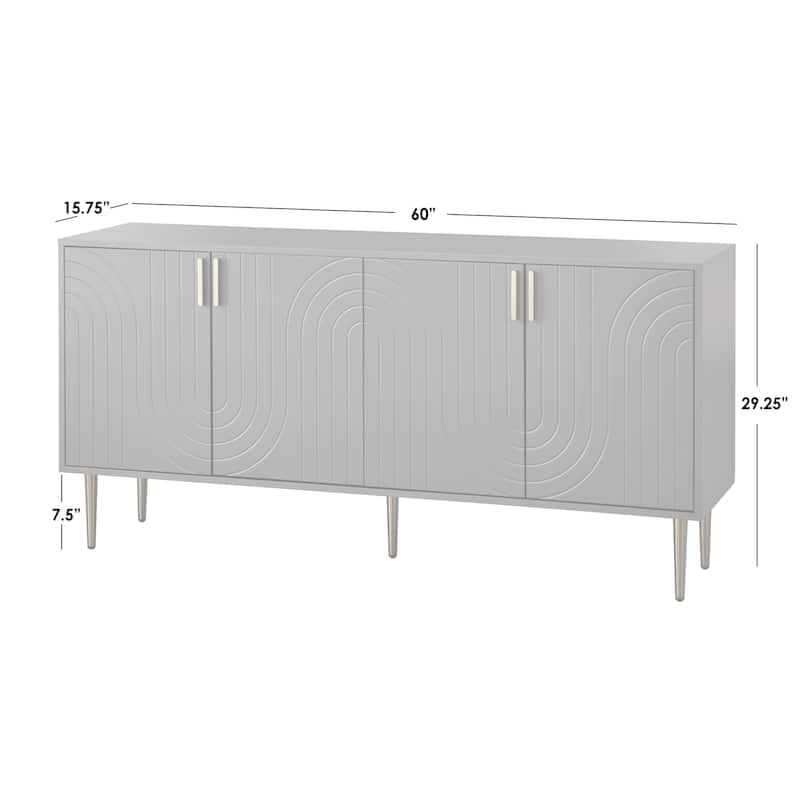 Lifestorey Tabaria Mid-Century Four Door Sideboard/Buffet