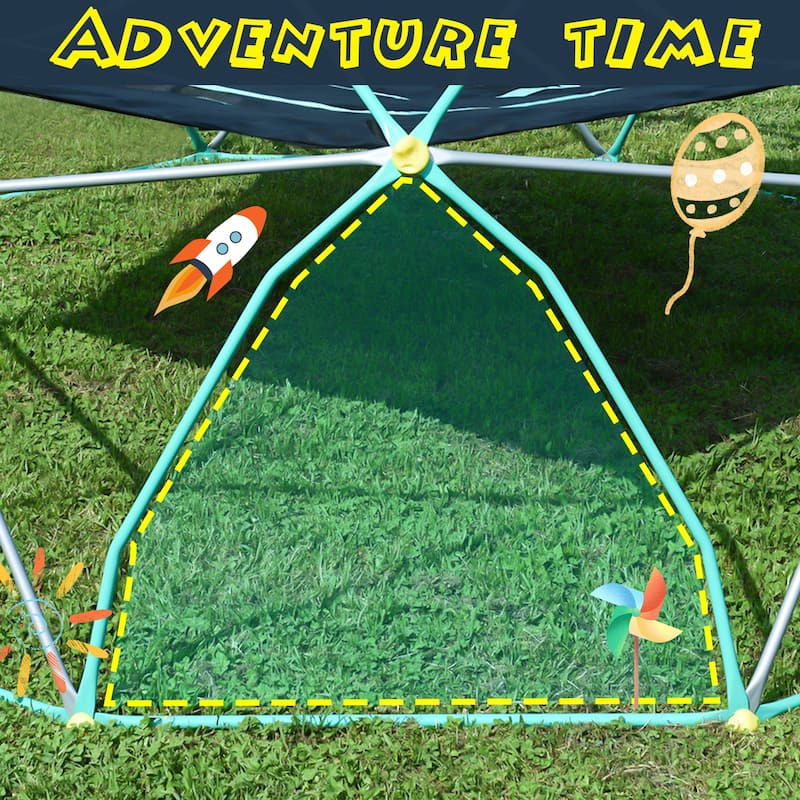 13ft Geometric Dome Climber Play Center with Rust & Uv Resistant, Supporting 1000lbs, Kids Jungle Gym Playground Indoor/Outdoor