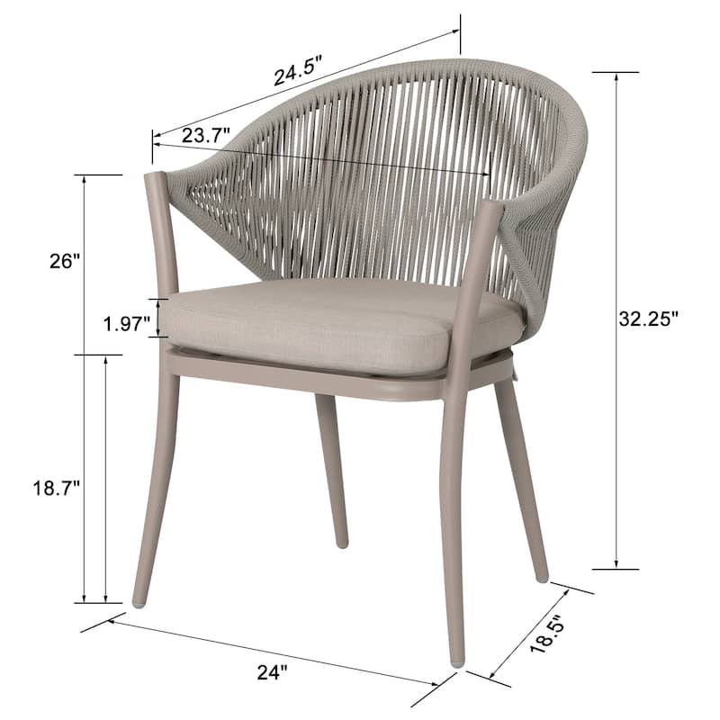NUU GARDEN Outdoor 3-piece Bistro Set With Cushion