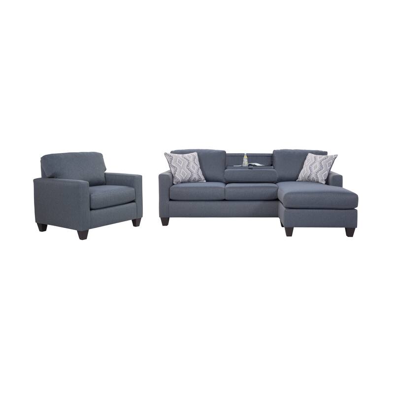 American Furniture Classics Eureka Sofa Chaise with Drop Down Table and USB
