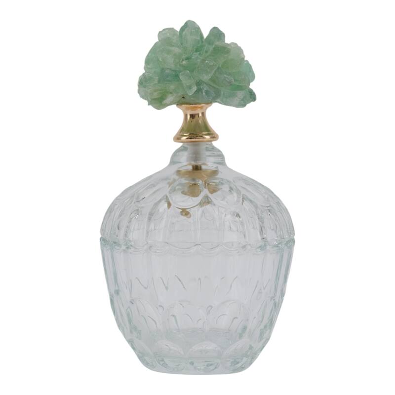 Glass Stone Jar with Fauna Lid Detailing and Textured Transparent Body