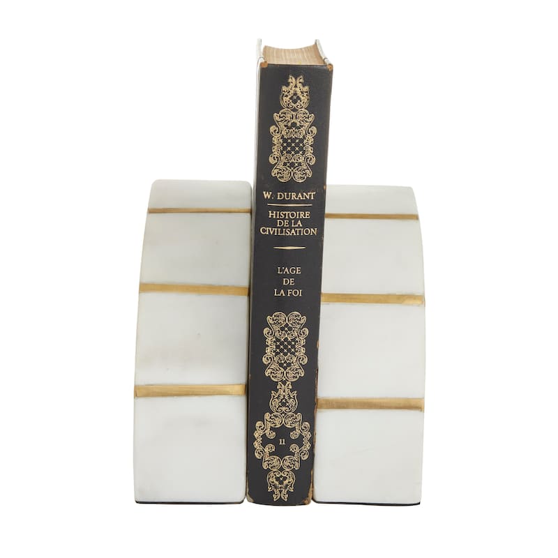 CosmoLiving by Cosmopolitan Marble Natural Bookends